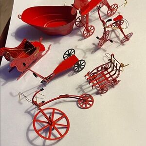 Vintage Red Metal ornaments